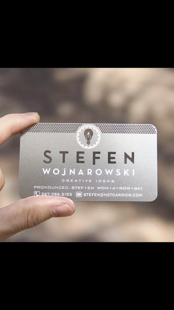 chemical etched business card